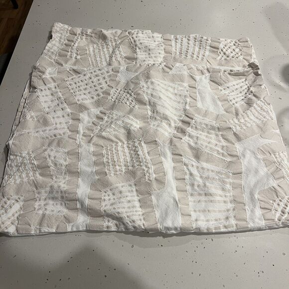 West Elm Modern Geo Standard Shams Set Of 2 White beige neutral farmhouse boho - Picture 1 of 7